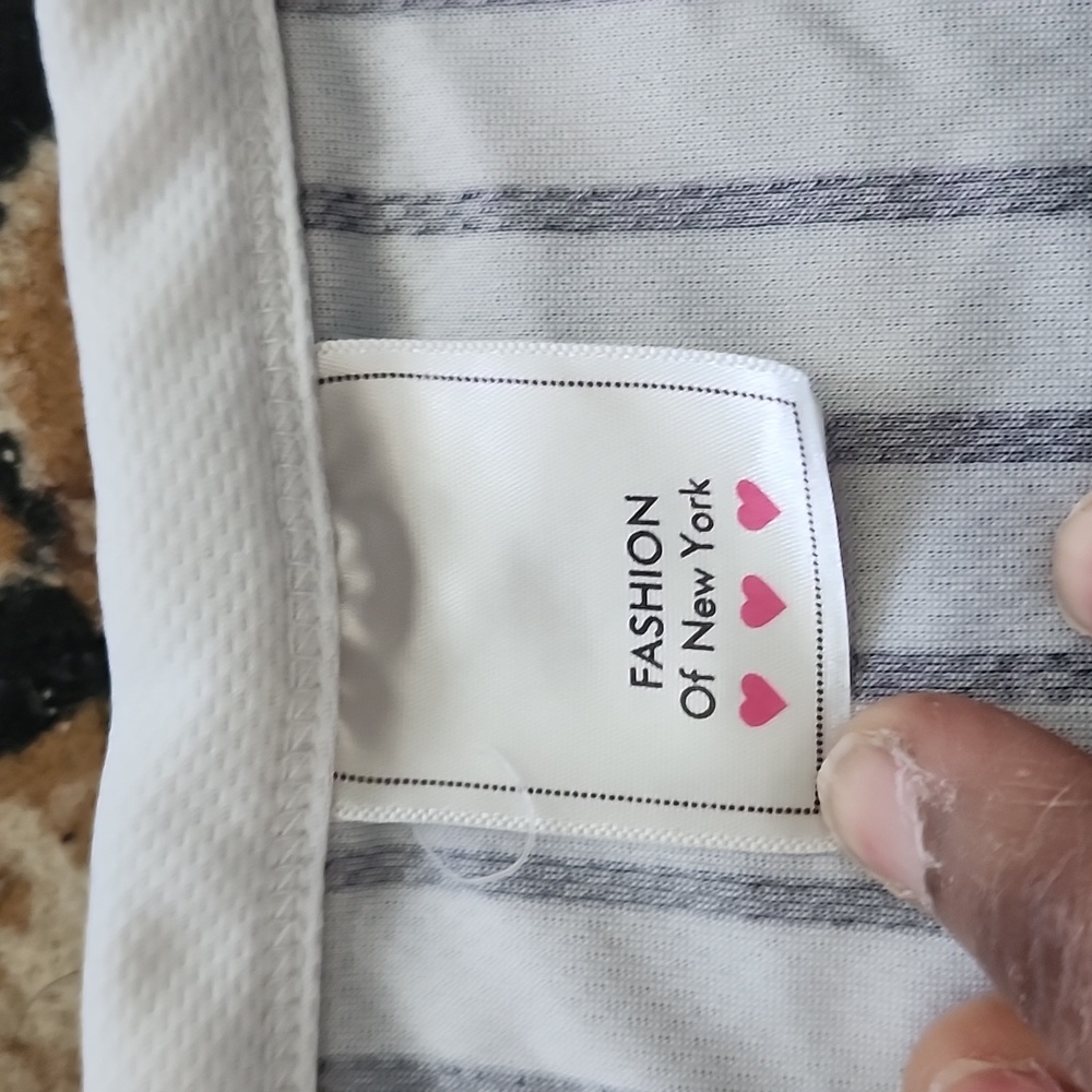 F of NY Queen Graphic Striped Baseball Styled Button Up Shirt- Pink & Black; 2X - Picture 4 of 12